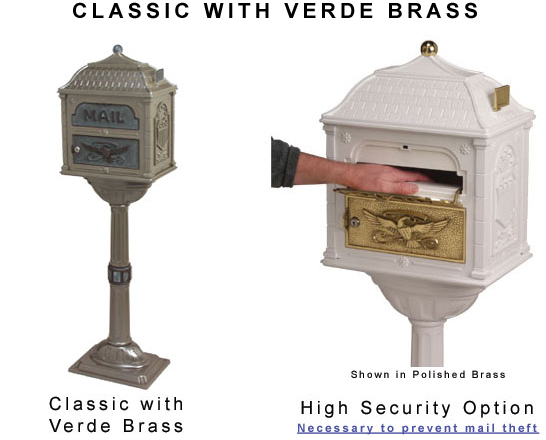 Locking Post Mount<BR>Gaines Classic<BR>Verde Brass